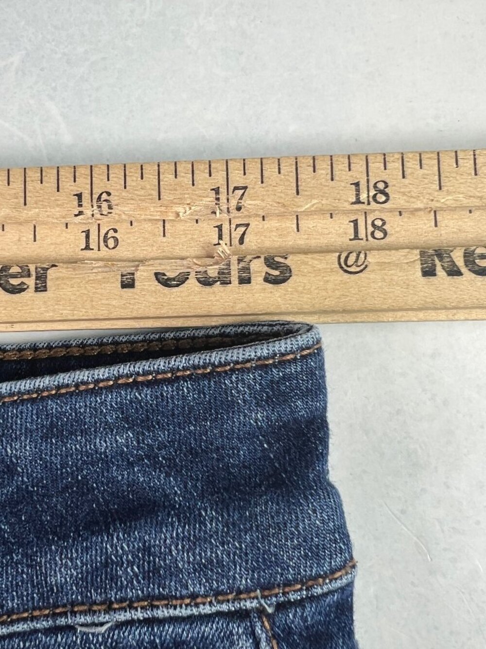 American Eagle Short Women 35* High Rise Shortie Blue Cut Offs Denim Jort Tag 16 - Picture 16 of 16